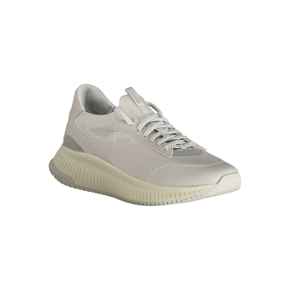 Sneaker de piel gris para hombre