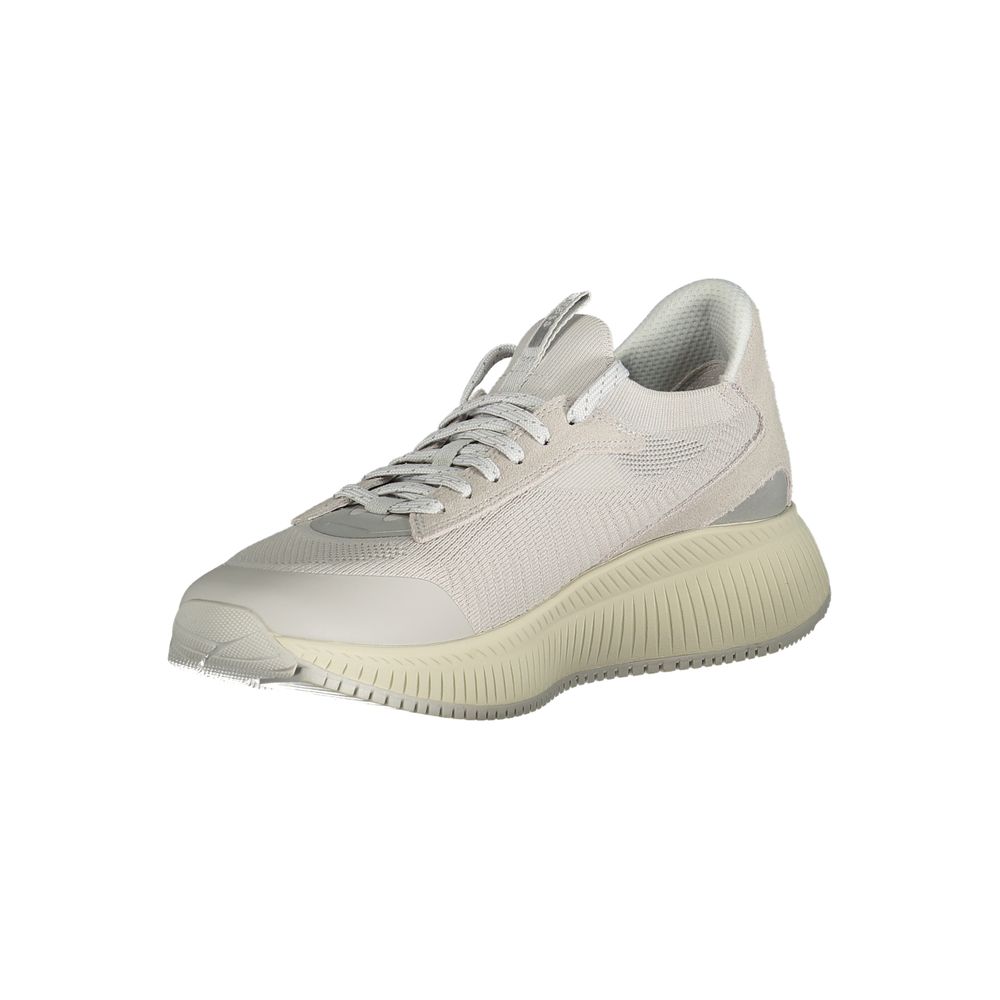 Sneaker de piel gris para hombre