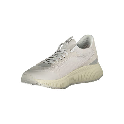 Sneaker de piel gris para hombre