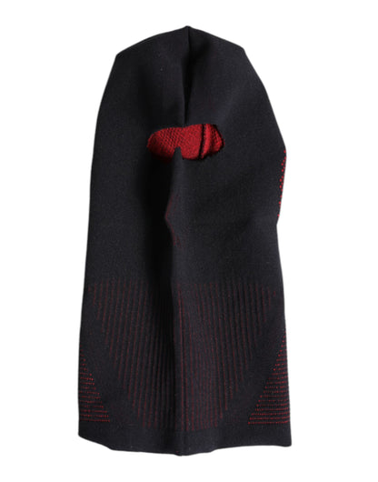 Black Cotton Knitted Ski Mask Balaclava Hat