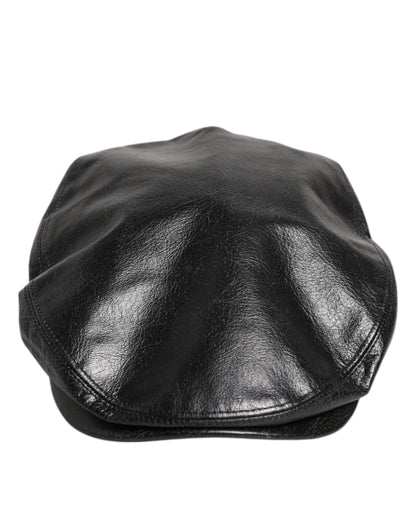 Black Calf Newsboy Capello Cabbie Hat