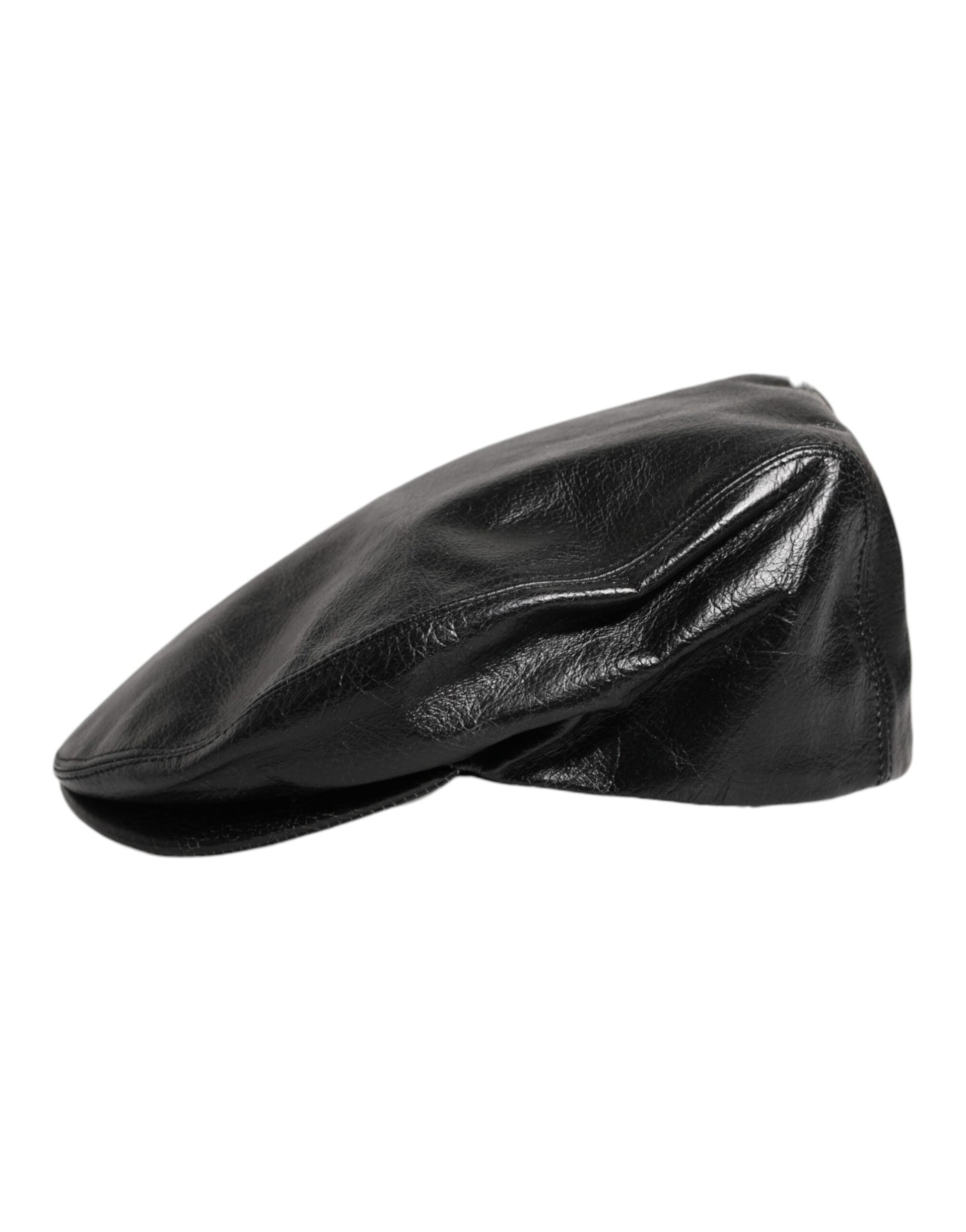 Black Calf Newsboy Capello Cabbie Hat