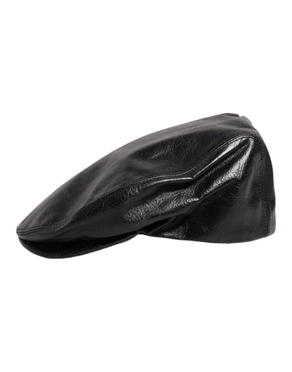Black Calf Newsboy Capello Cabbie Hat