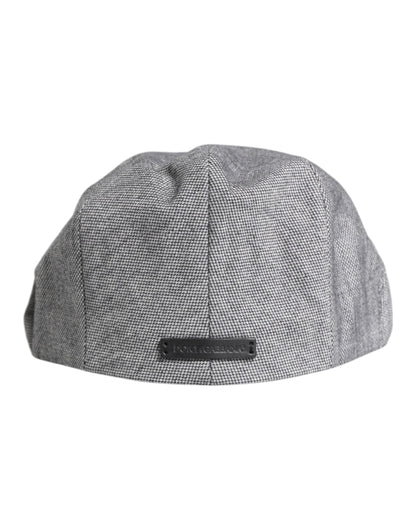 Gray Cotton Newsboy Capello Cabbie Hat