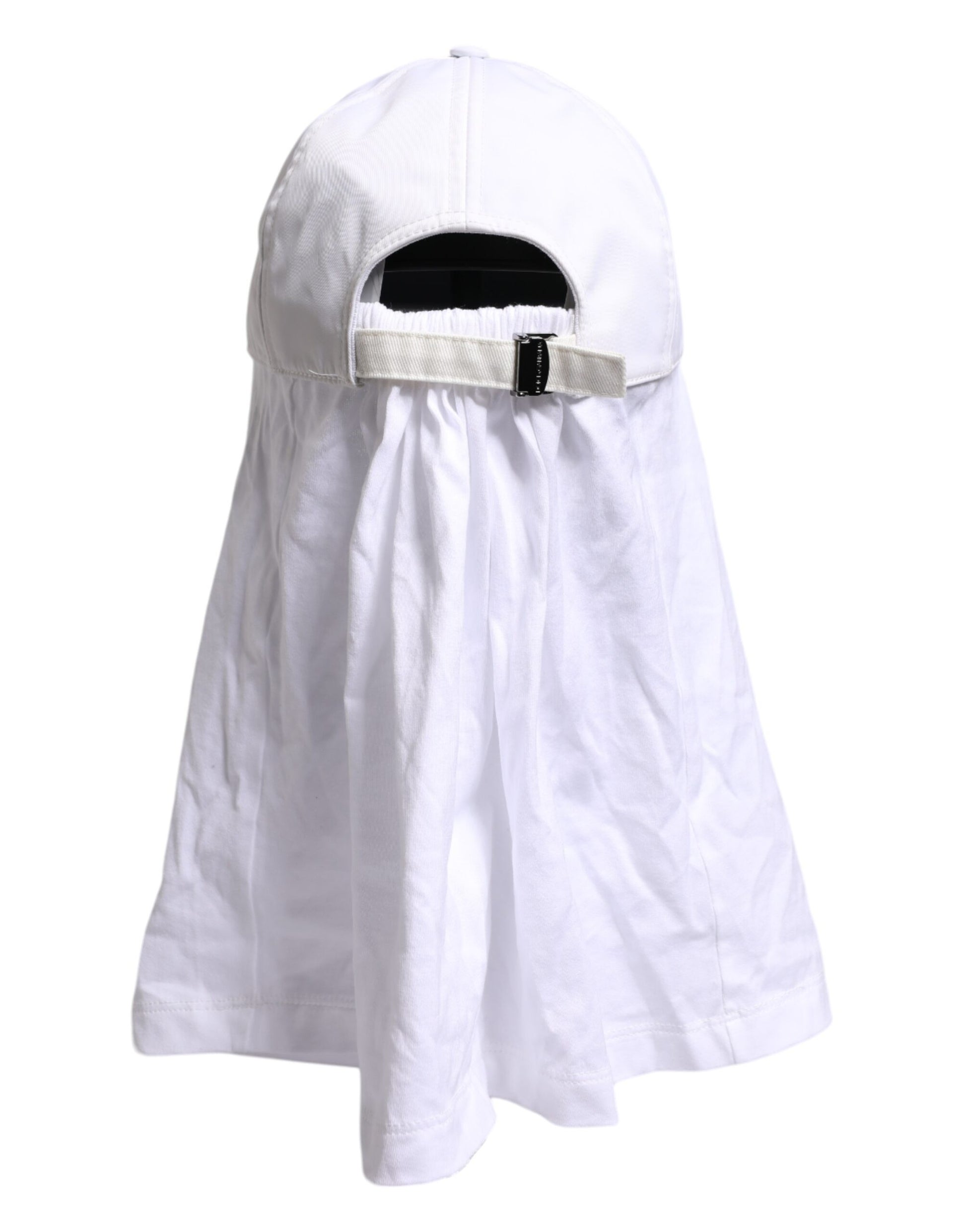 White Cotton DG Logo Plaque Baseball Balaclava Cap