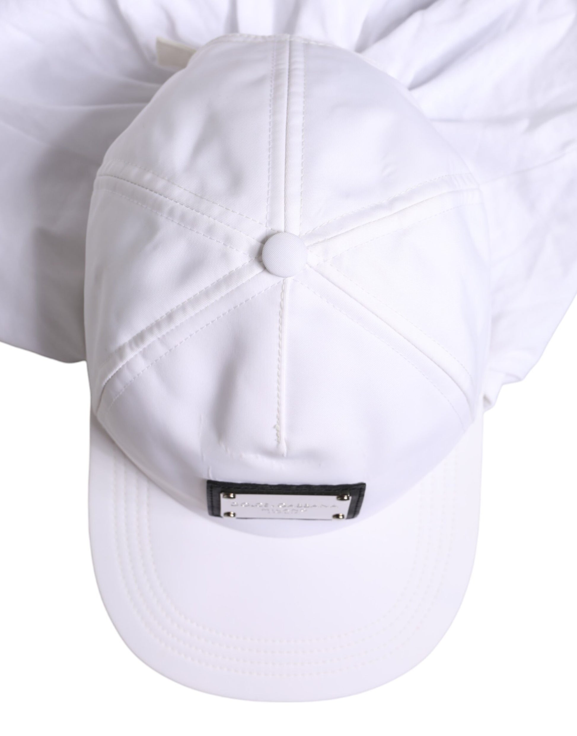White Cotton DG Logo Plaque Baseball Balaclava Cap