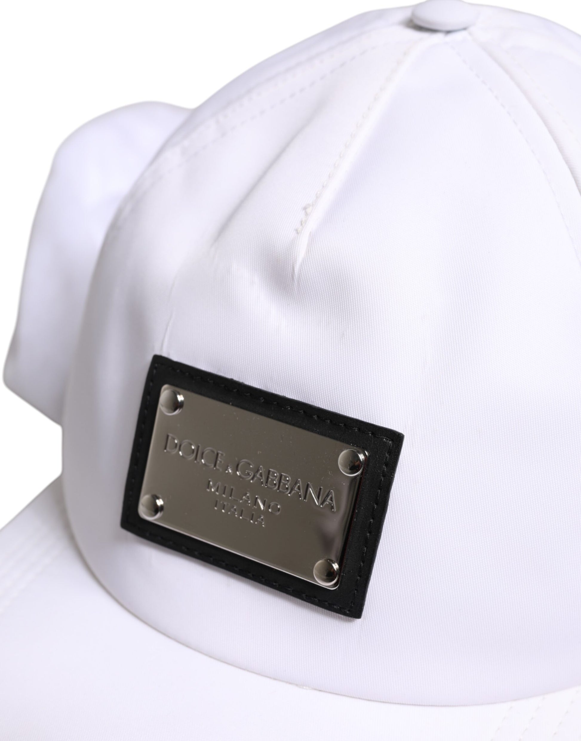 White Cotton DG Logo Plaque Baseball Balaclava Cap