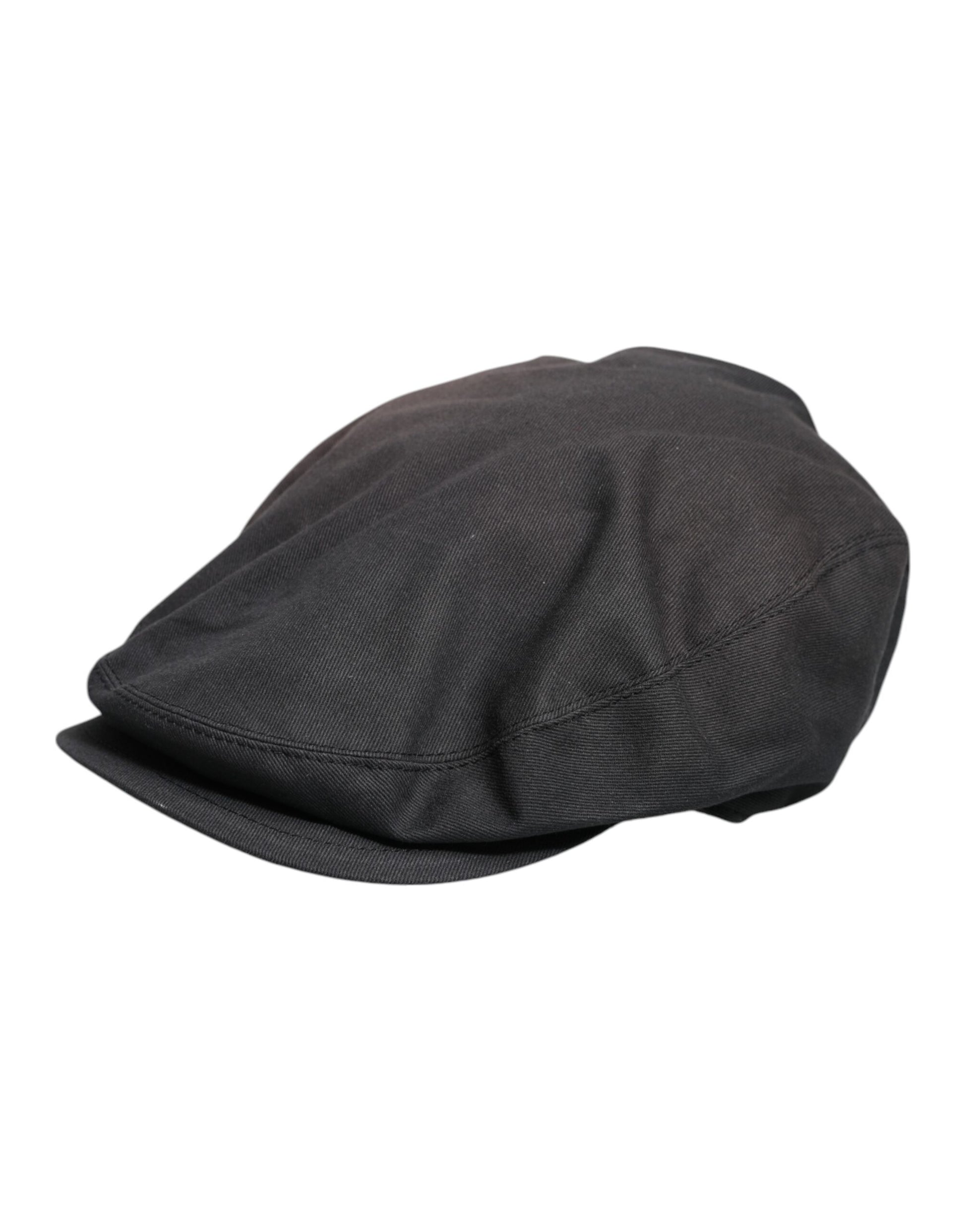 Black Cotton Newsboy Capello Cabbie Hat