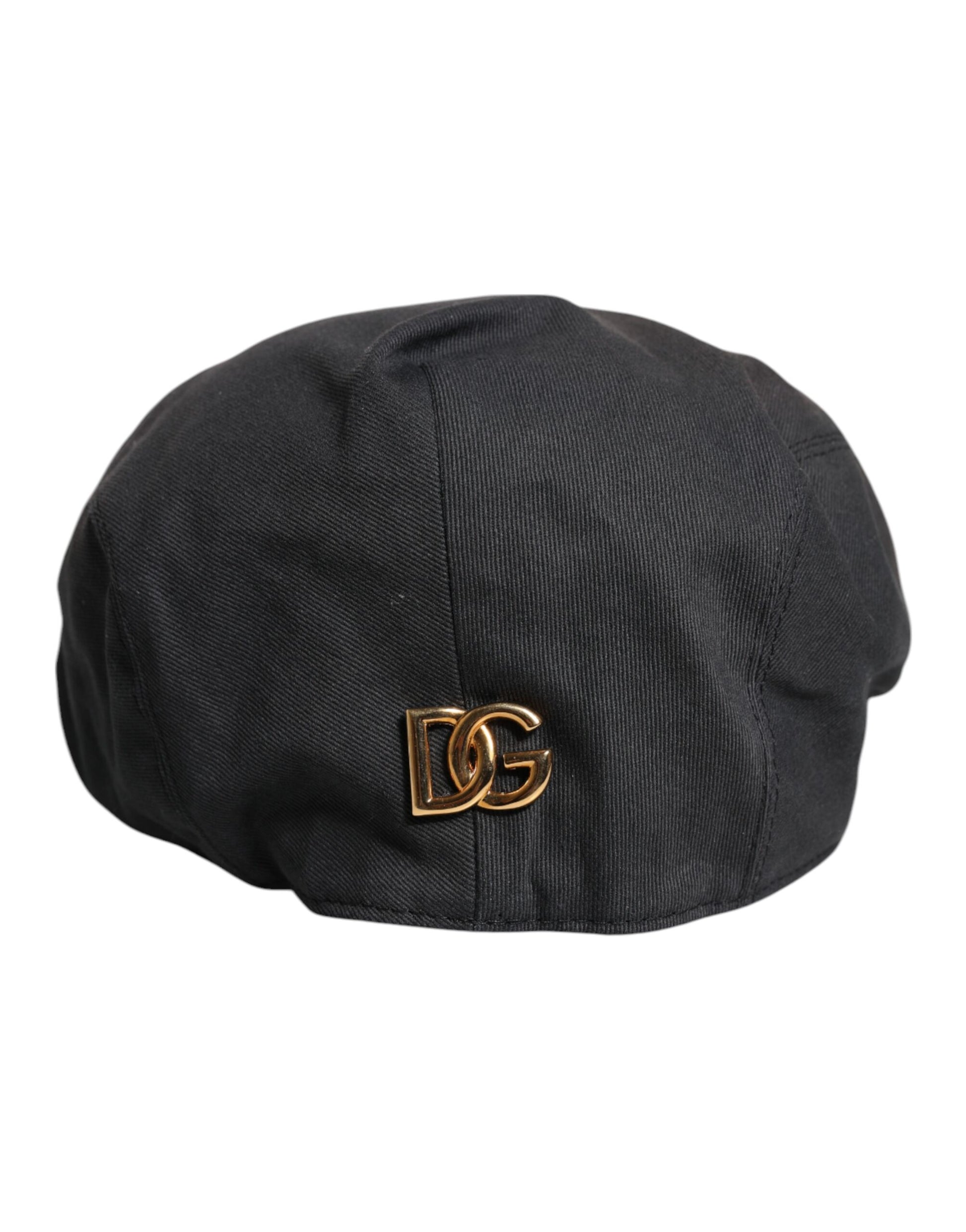Black Cotton Newsboy Capello Cabbie Hat