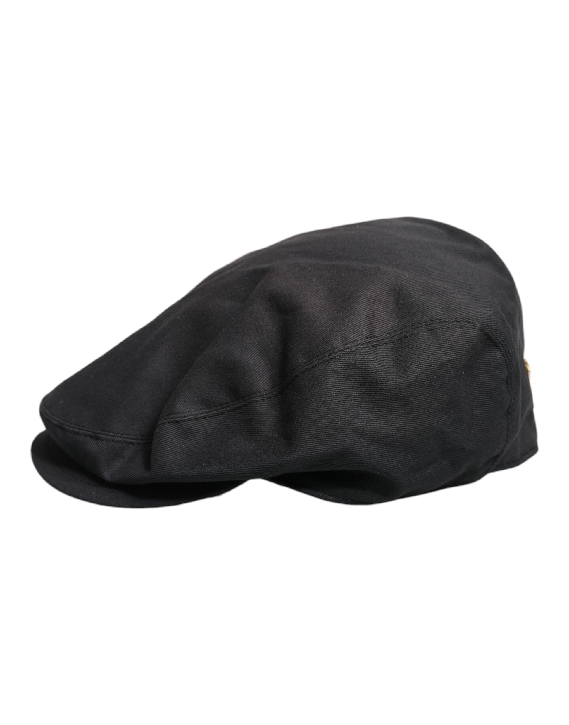 Black Cotton Newsboy Capello Cabbie Hat