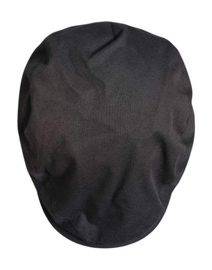 Black Cotton Newsboy Capello Cabbie Hat