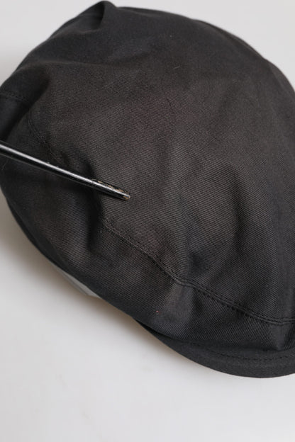 Black Cotton Newsboy Capello Cabbie Hat