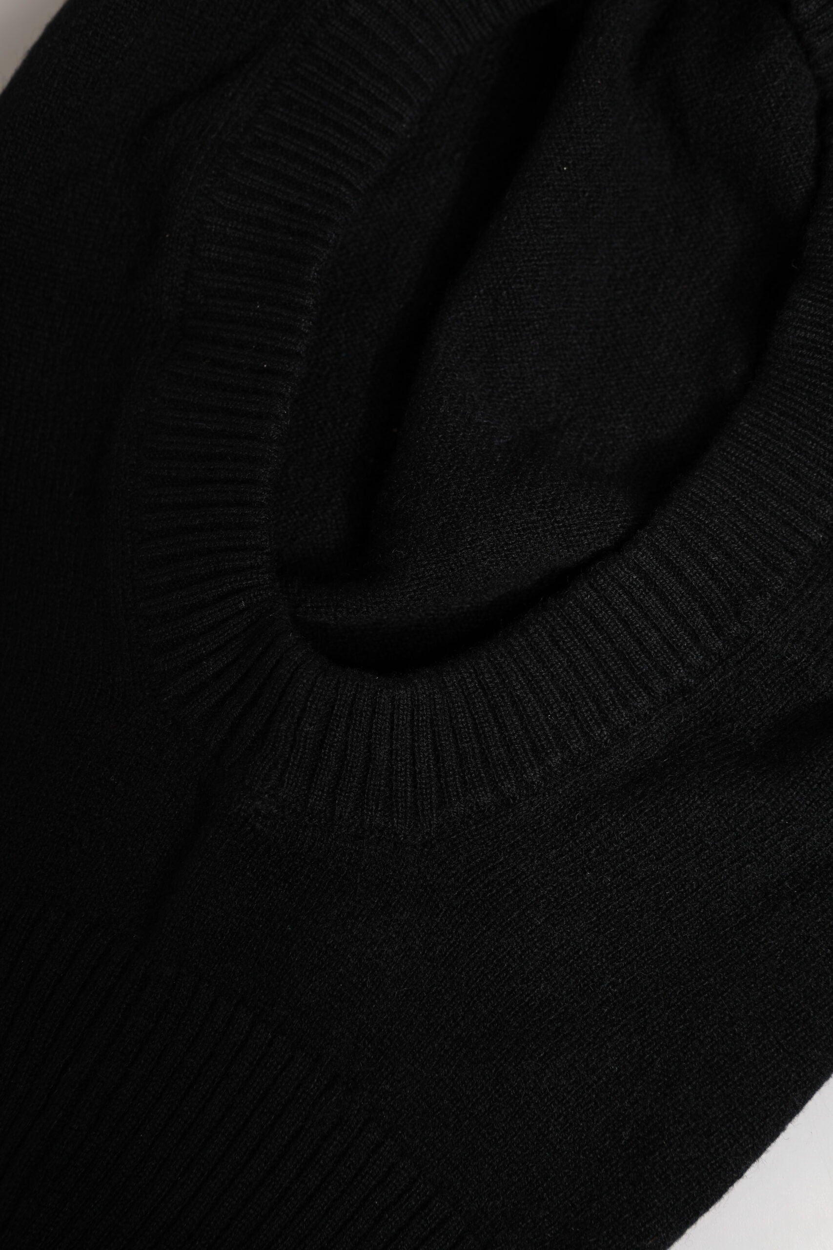 Black Cashmere Knitted Ski Mask Balaclava Hat