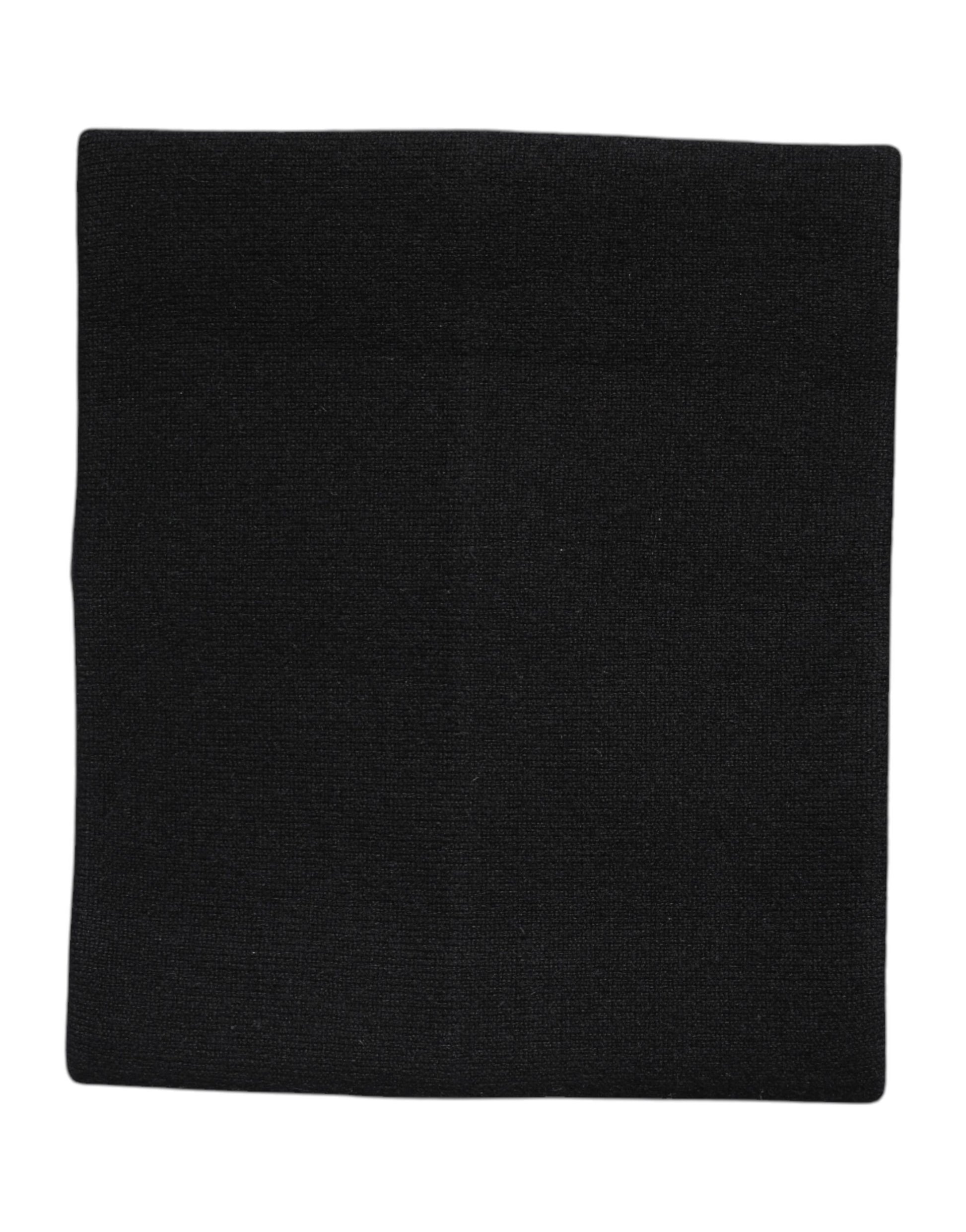 Black Cashmere Knitted Neck Warmer Foulard Scarf