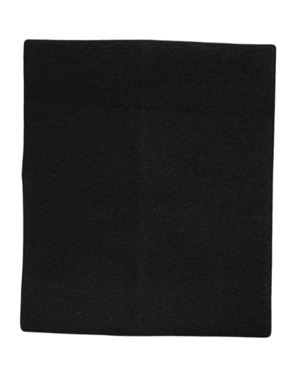 Black Cashmere Knitted Neck Warmer Foulard Scarf