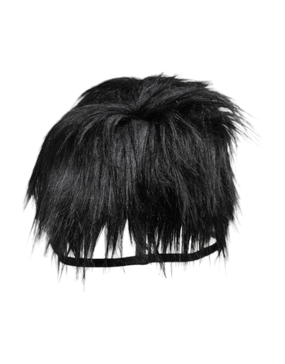 Black Faux Fur Bucket Hat