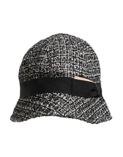 Black Cotton Blend Bucket Hat