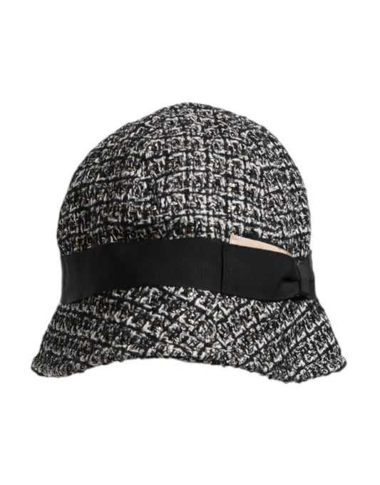 Black Cotton Blend Bucket Hat