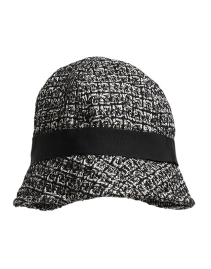 Black Cotton Blend Bucket Hat