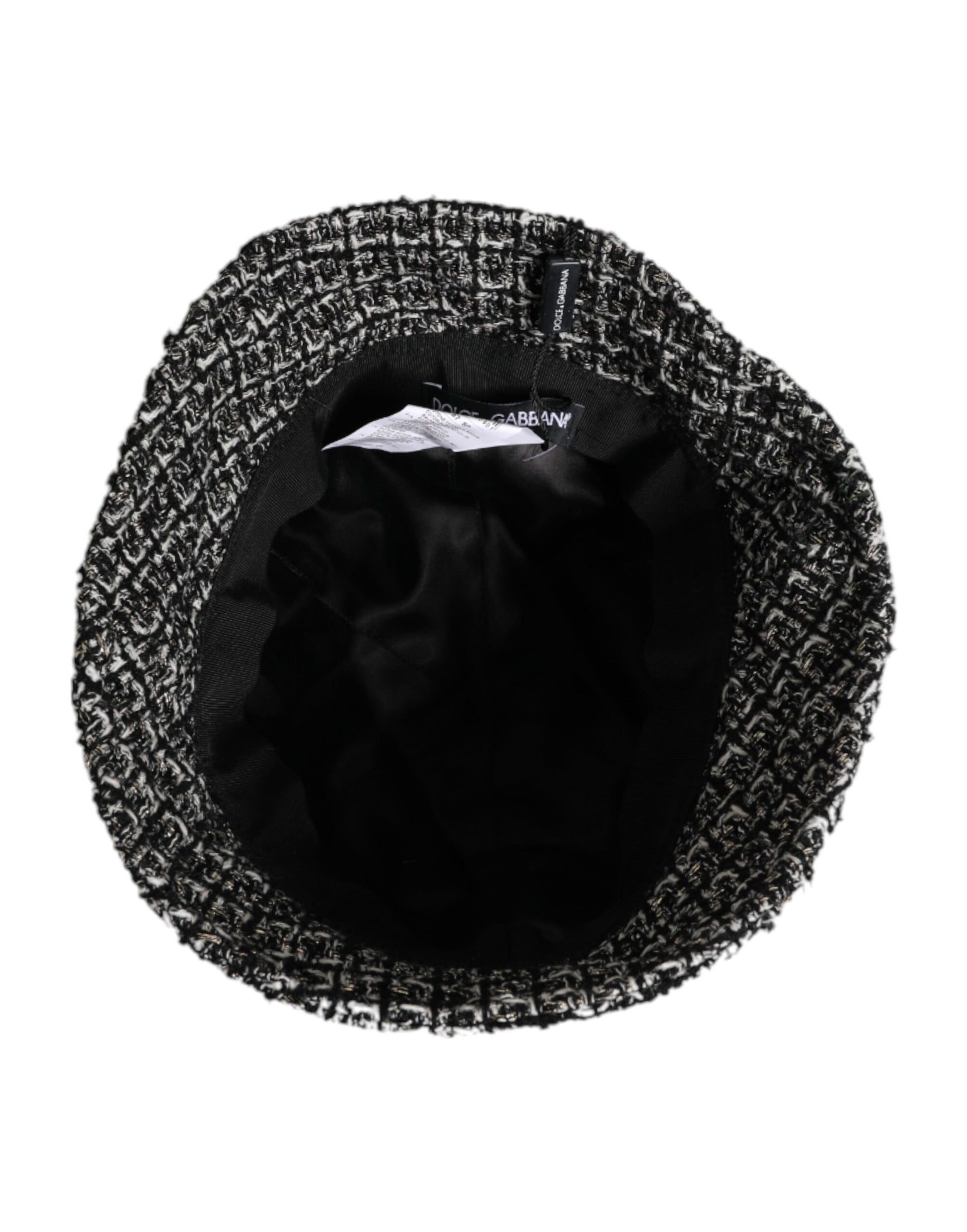 Black Cotton Blend Bucket Hat