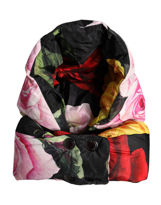 Sombrero integral con estampado floral negro