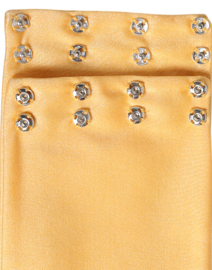 Yellow Nylon Stretch Women Neck Warmer Scarf