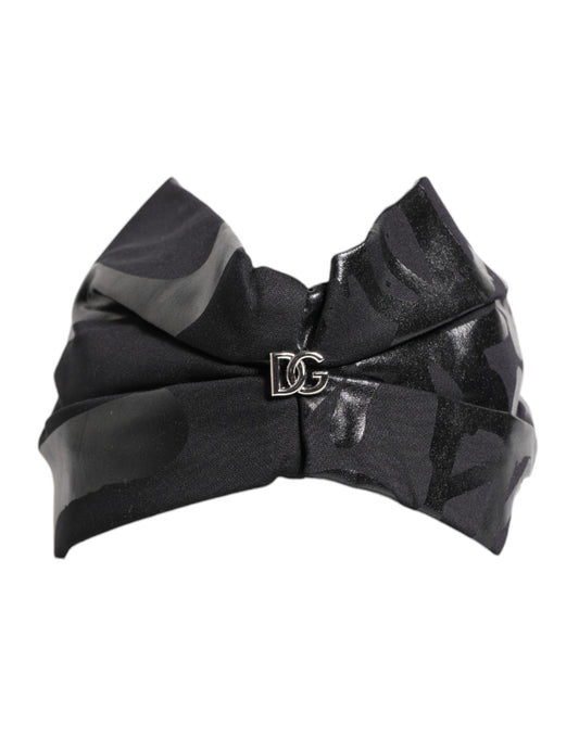 Black Nylon Stretch DG Logo Head Band Hat