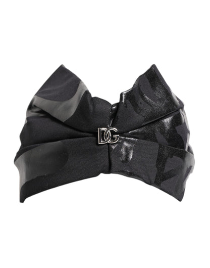 Black Nylon Stretch DG Logo Head Band Hat