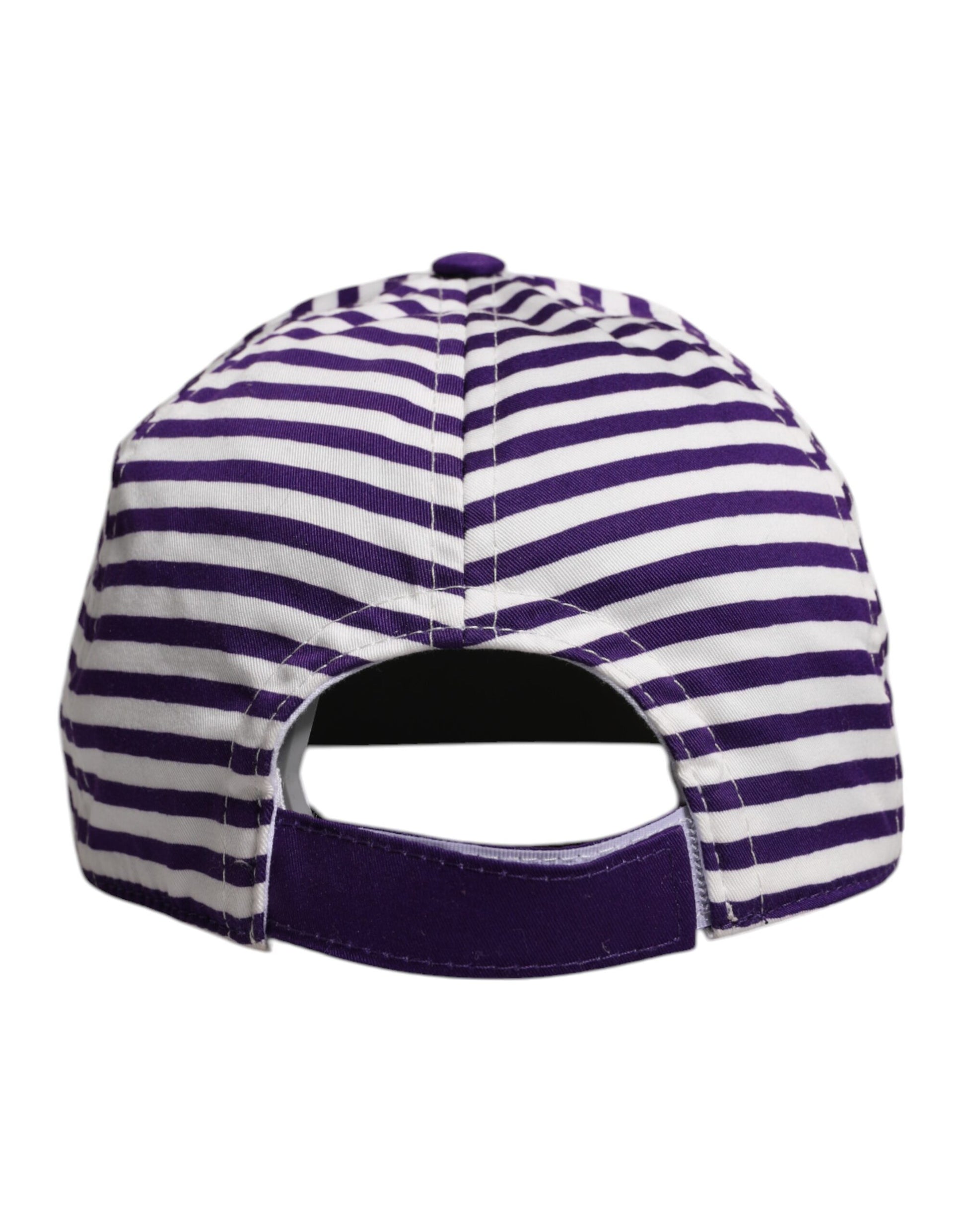 White Purple Stripe Cotton Women Baseball Cap