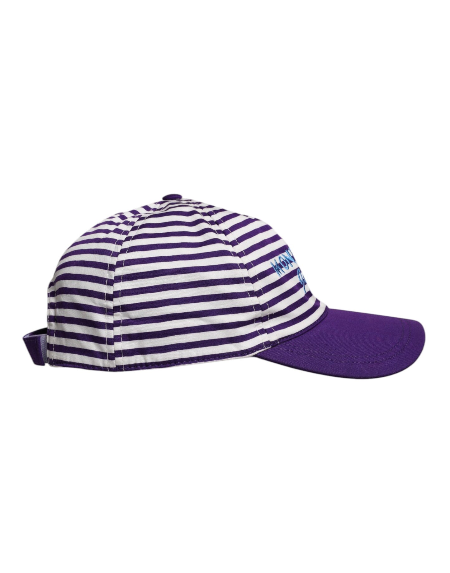 White Purple Stripe Cotton Women Baseball Cap