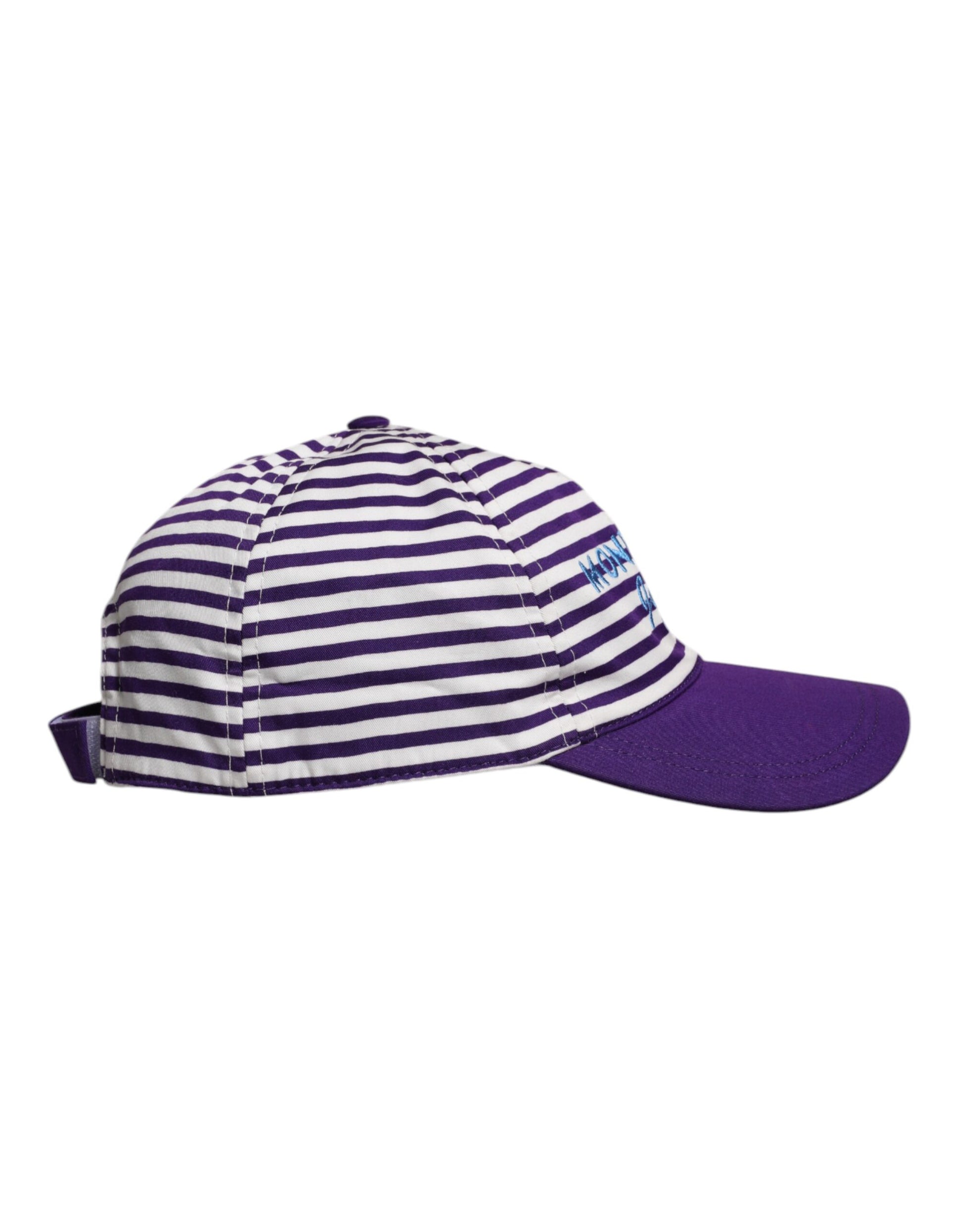 White Purple Stripe Cotton Women Baseball Cap