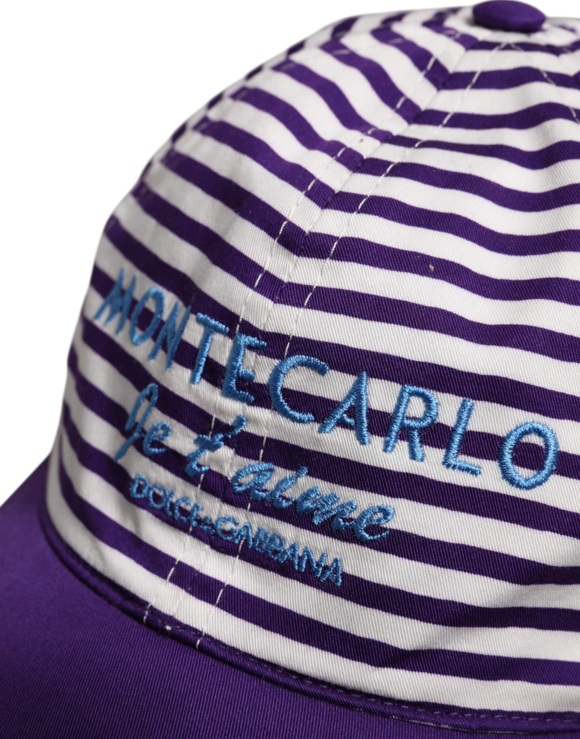 White Purple Stripe Cotton Women Baseball Cap