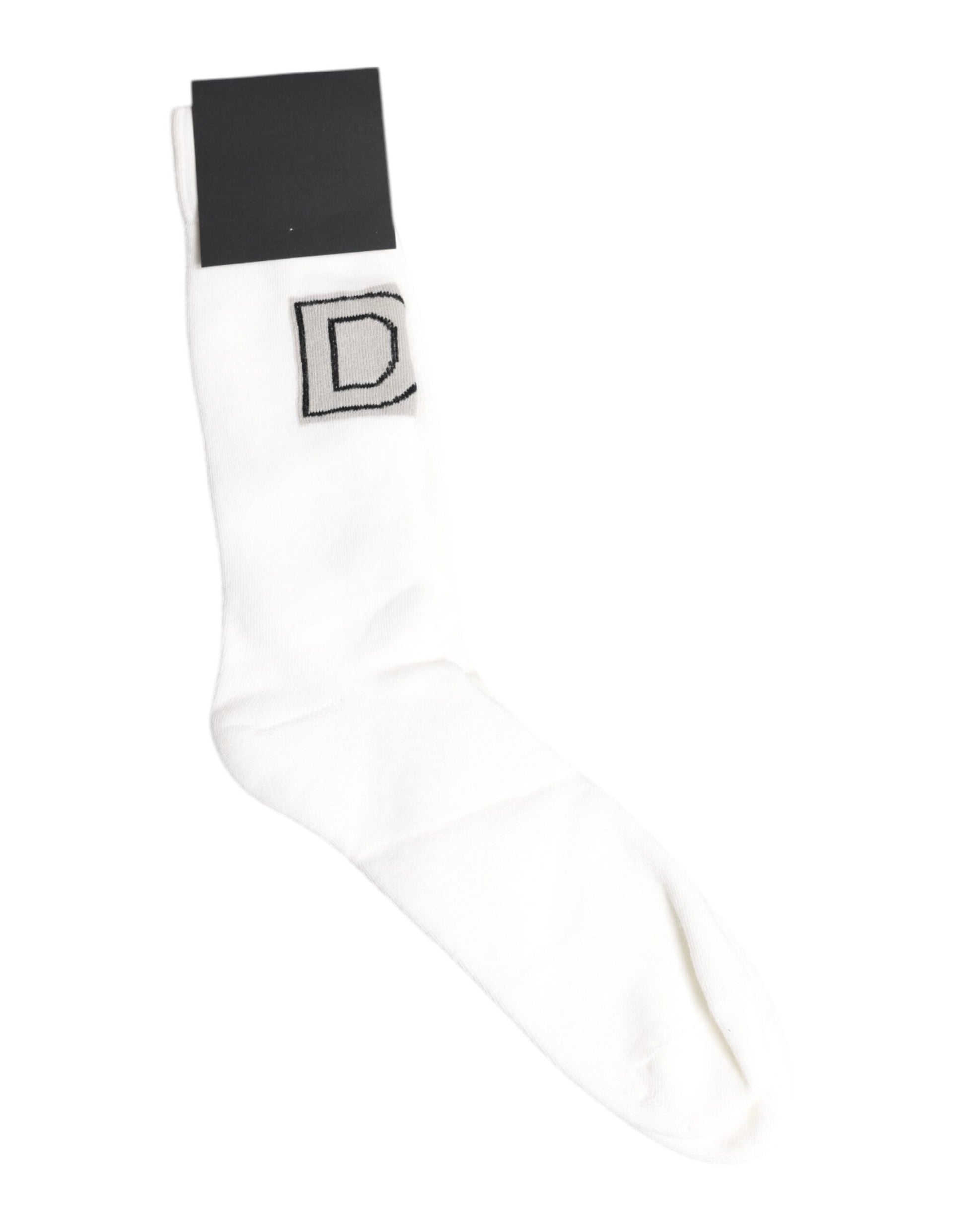 White Stretch OR VINCIT OMNIA Mid Calf Socks