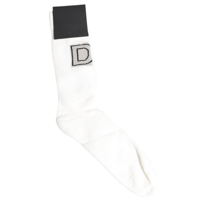 White Stretch OR VINCIT OMNIA Mid Calf Socks