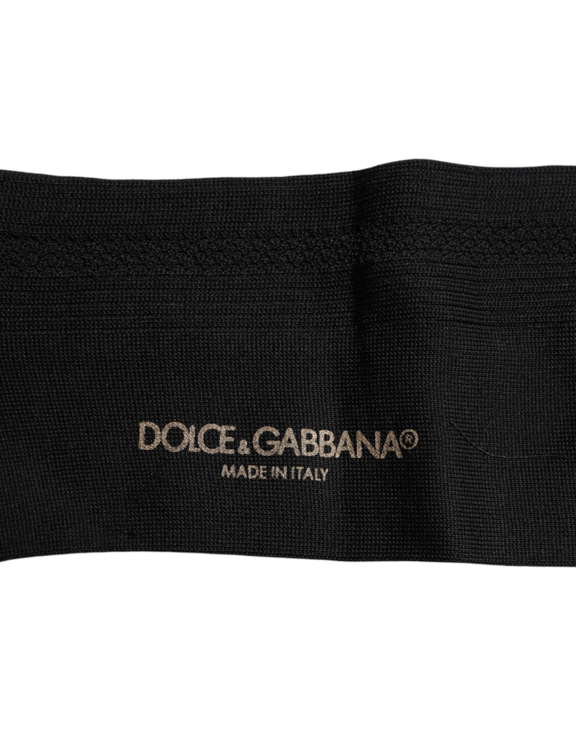 Black Cotton DG Logo Mid Calf Men Socks