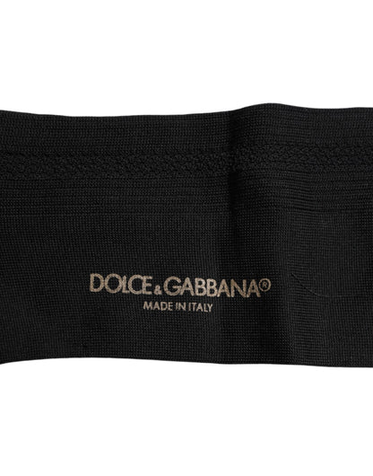 Black Cotton DG Logo Mid Calf Men Socks