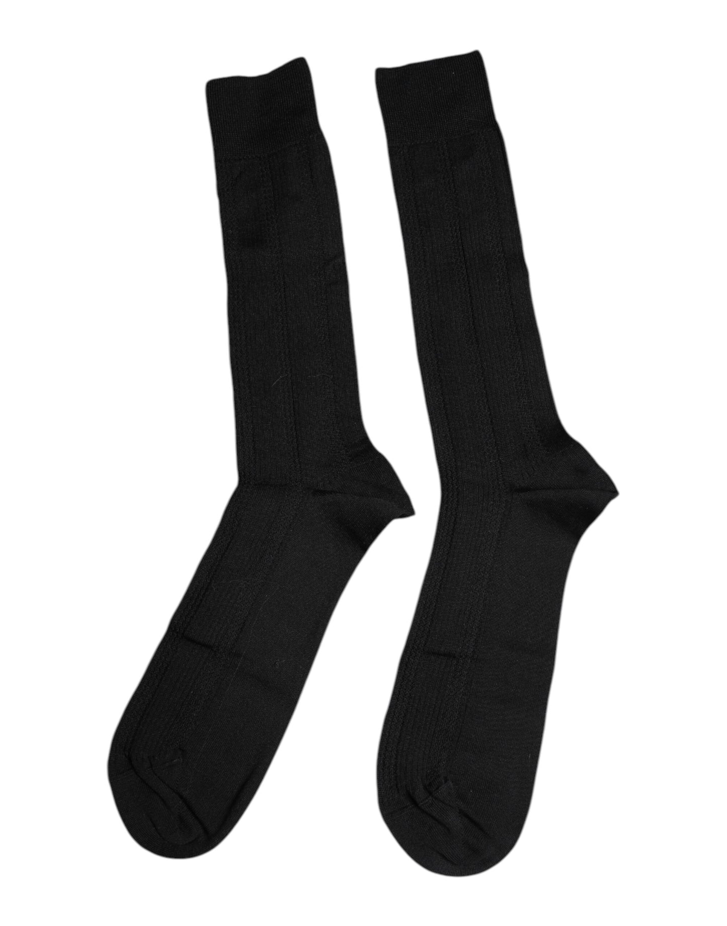 Black Cotton DG Logo Mid Calf Men Socks