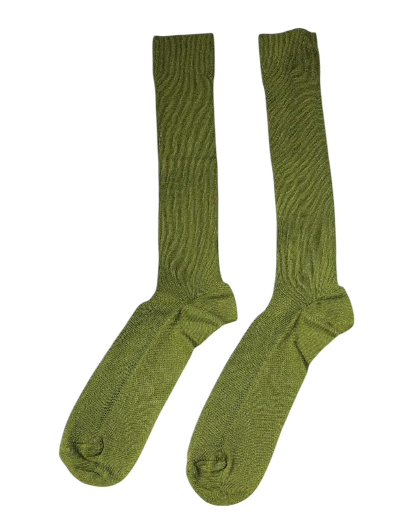 Green Cotton Logo Over The Calf Socks