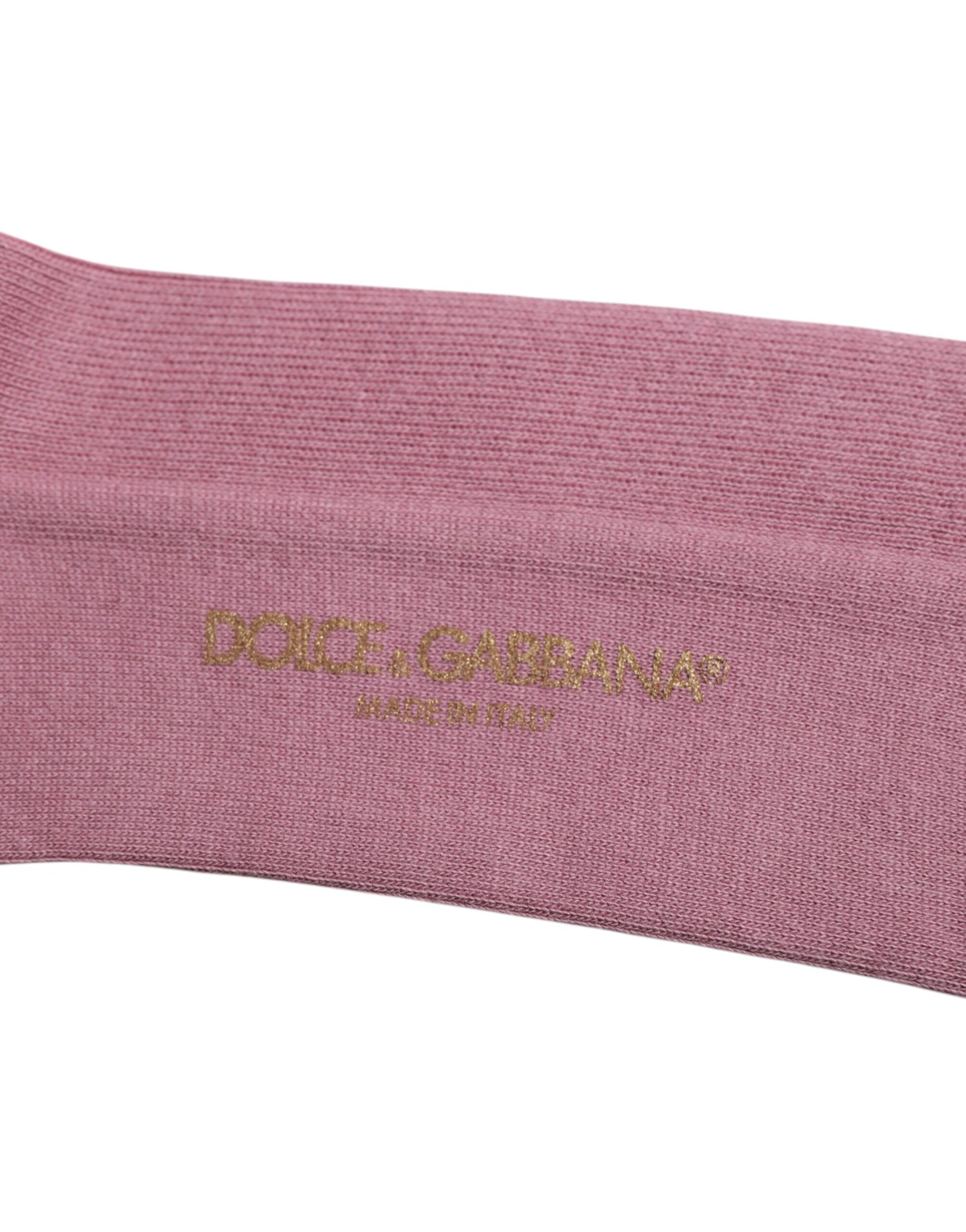 Rose Pink Cotton Over The Calf Socks