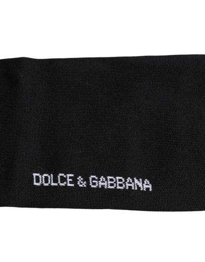 Black DG Logo Print Cotton Over Calf Socks