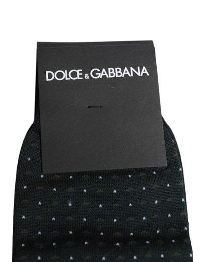 Black Polka Dots Cotton Mid Calf Socks