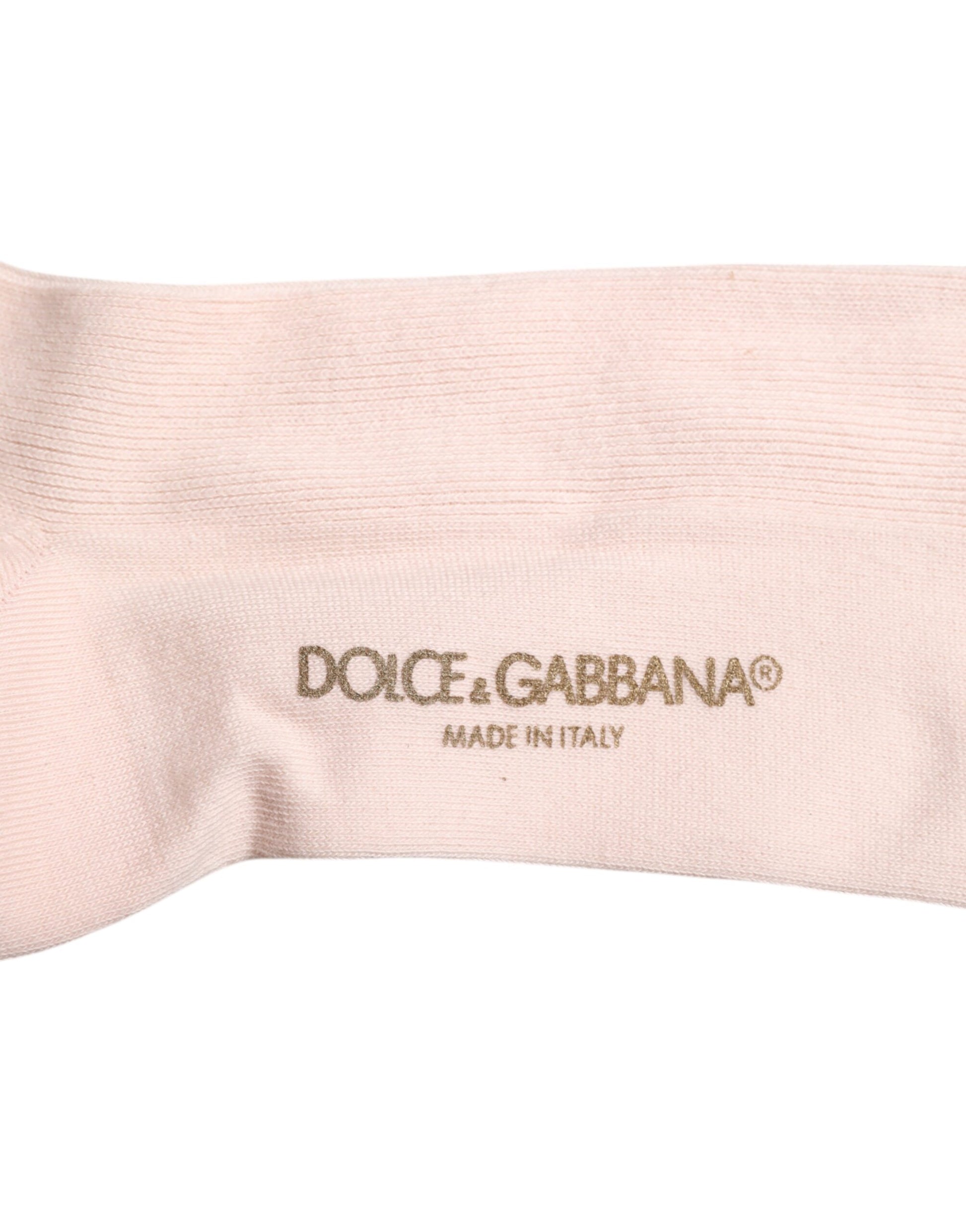 Ivory Cotton Stretch Logo Over Calf Socks