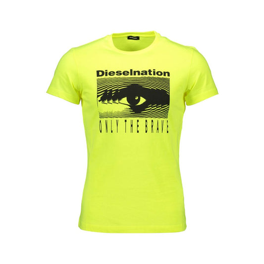 Camiseta amarilla de algodón para hombre