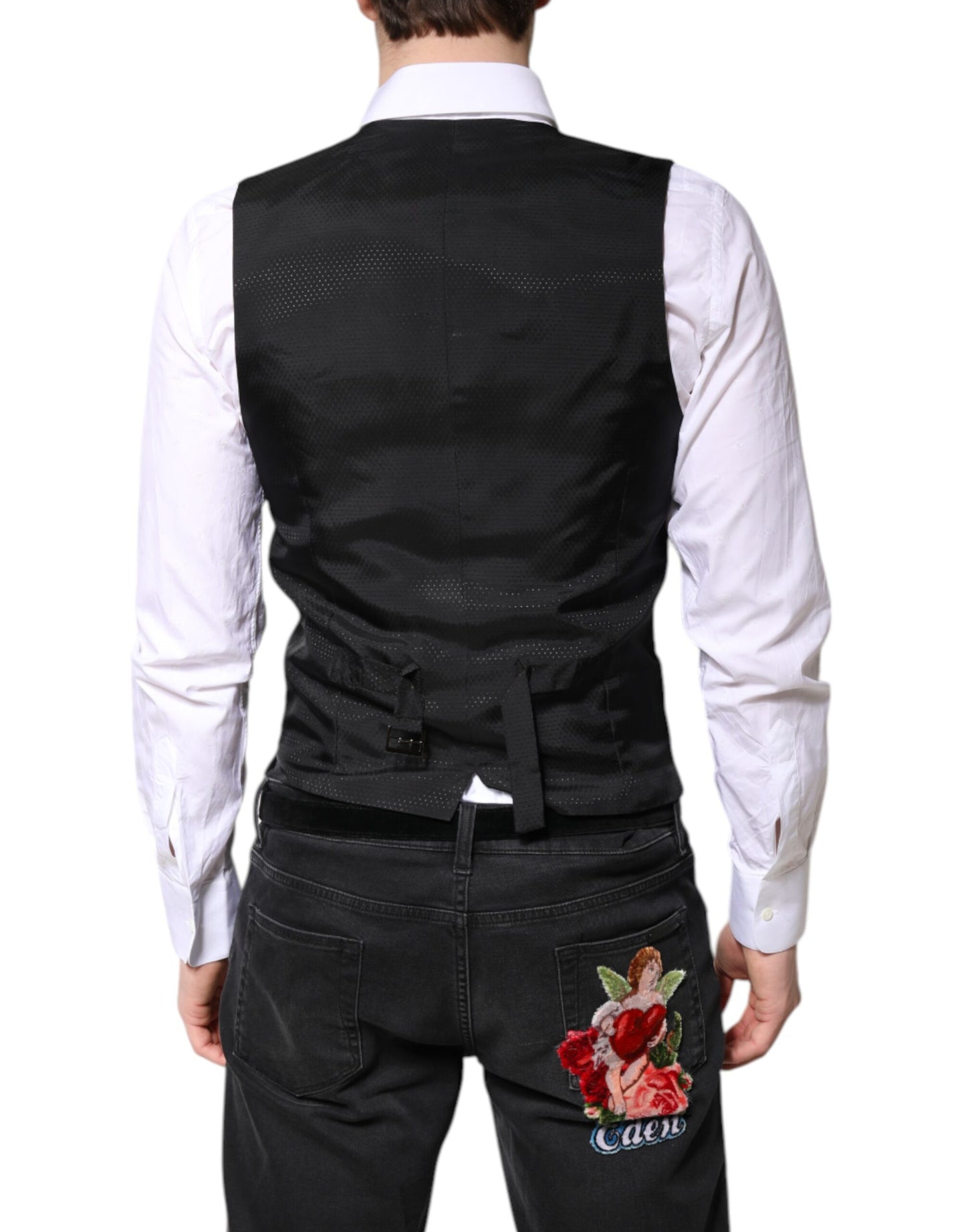Chaleco Negro Lana Vestido Chaleco Formal