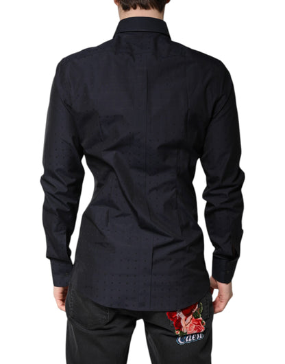 Black Cotton GOLD Men Dress Formal Shirt