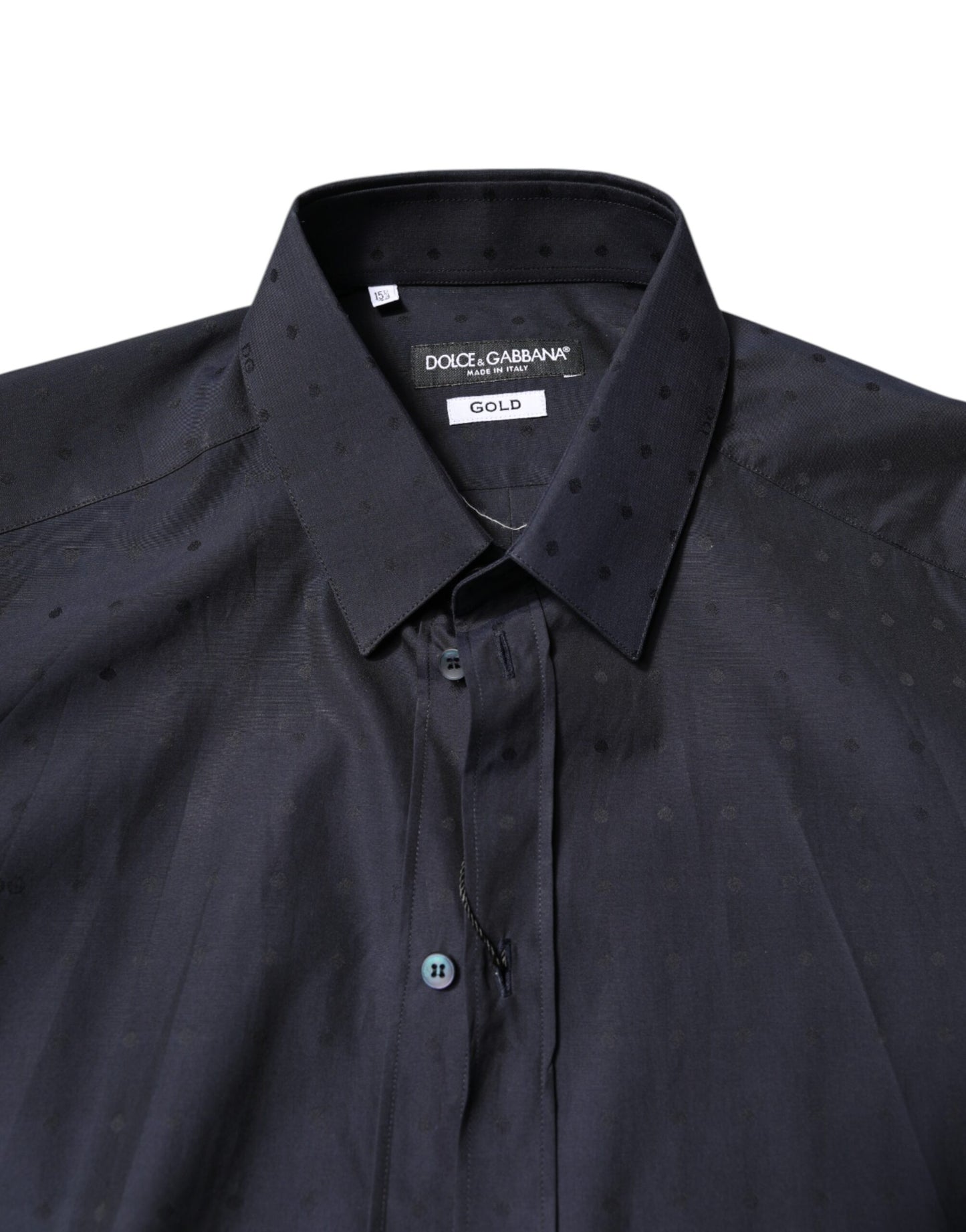Black Cotton GOLD Men Dress Formal Shirt