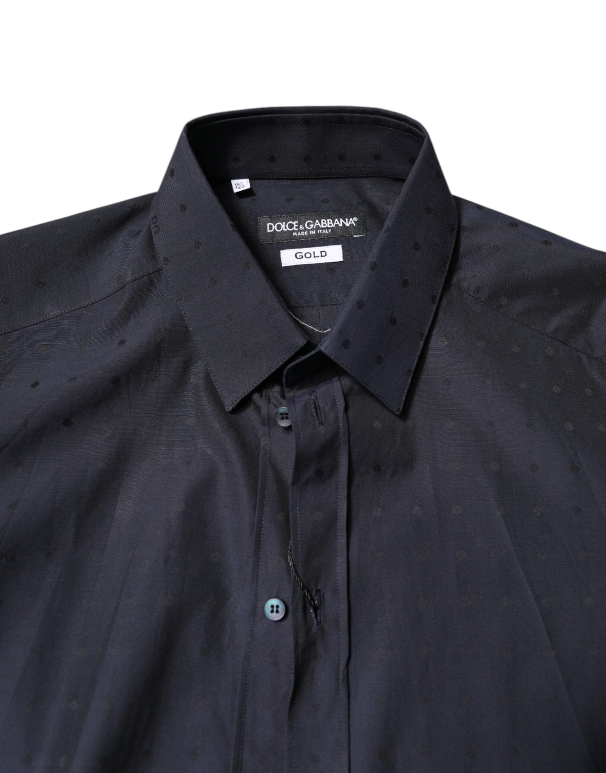 Black Cotton GOLD Men Dress Formal Shirt
