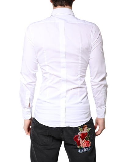 White Cotton GOLD Dress Formal Collared Shirt
