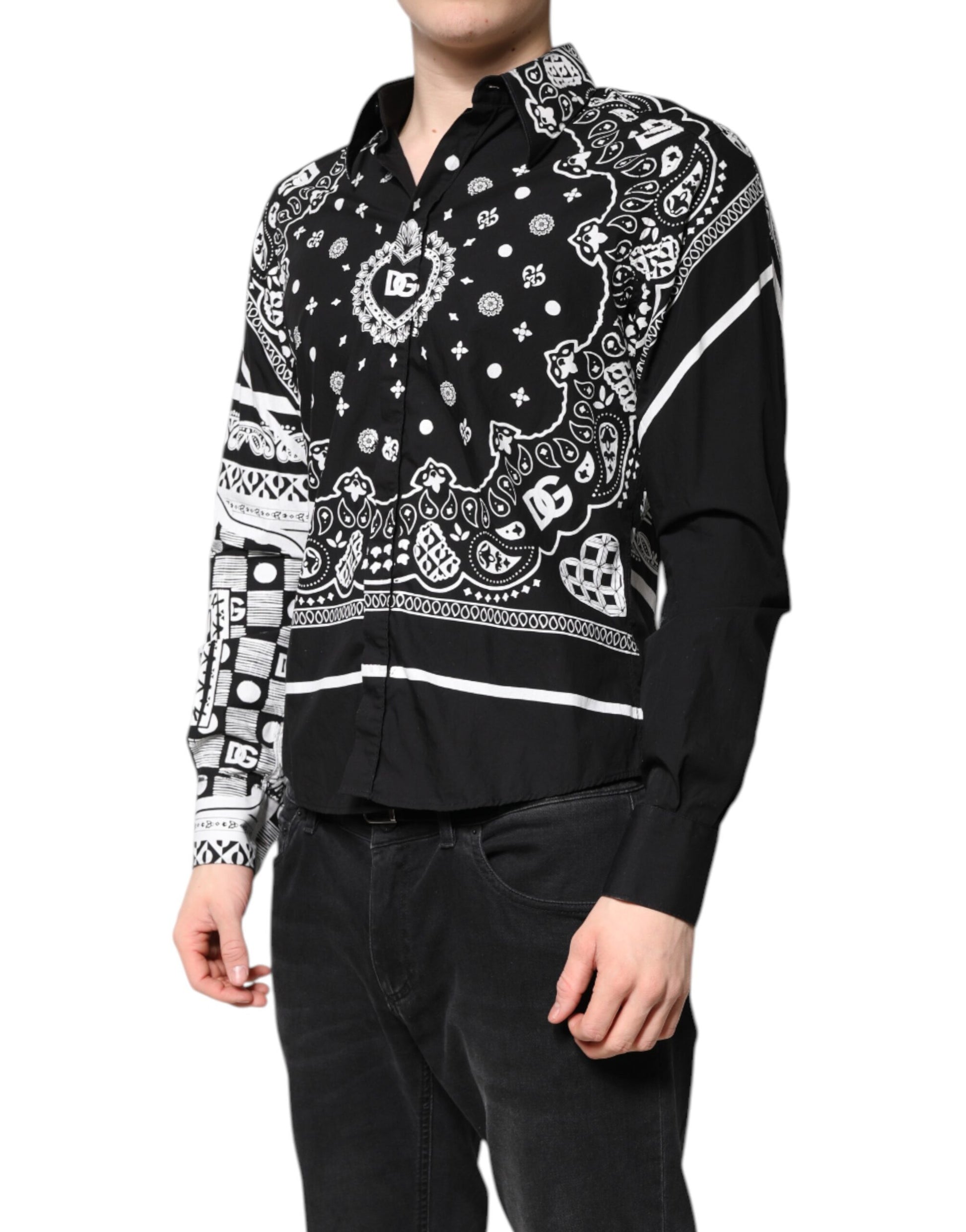 Black White Bandana MARTINI Casual Shirt