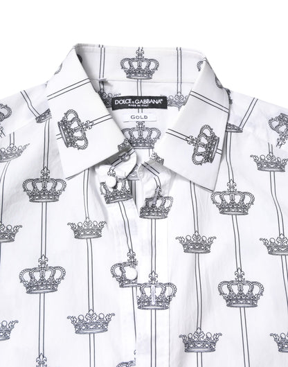 White Crown Cotton GOLD Formal Dress Shirt